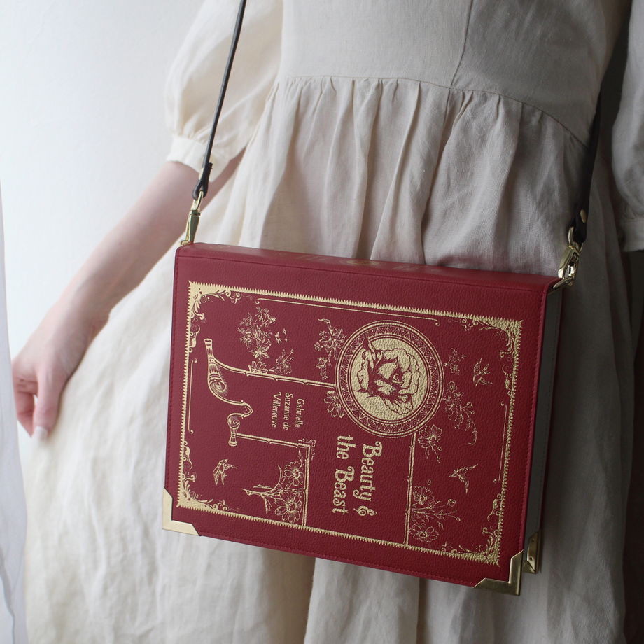 Luxury Gold Foiled Beauty and the Beast Vegan Leather Crossbody