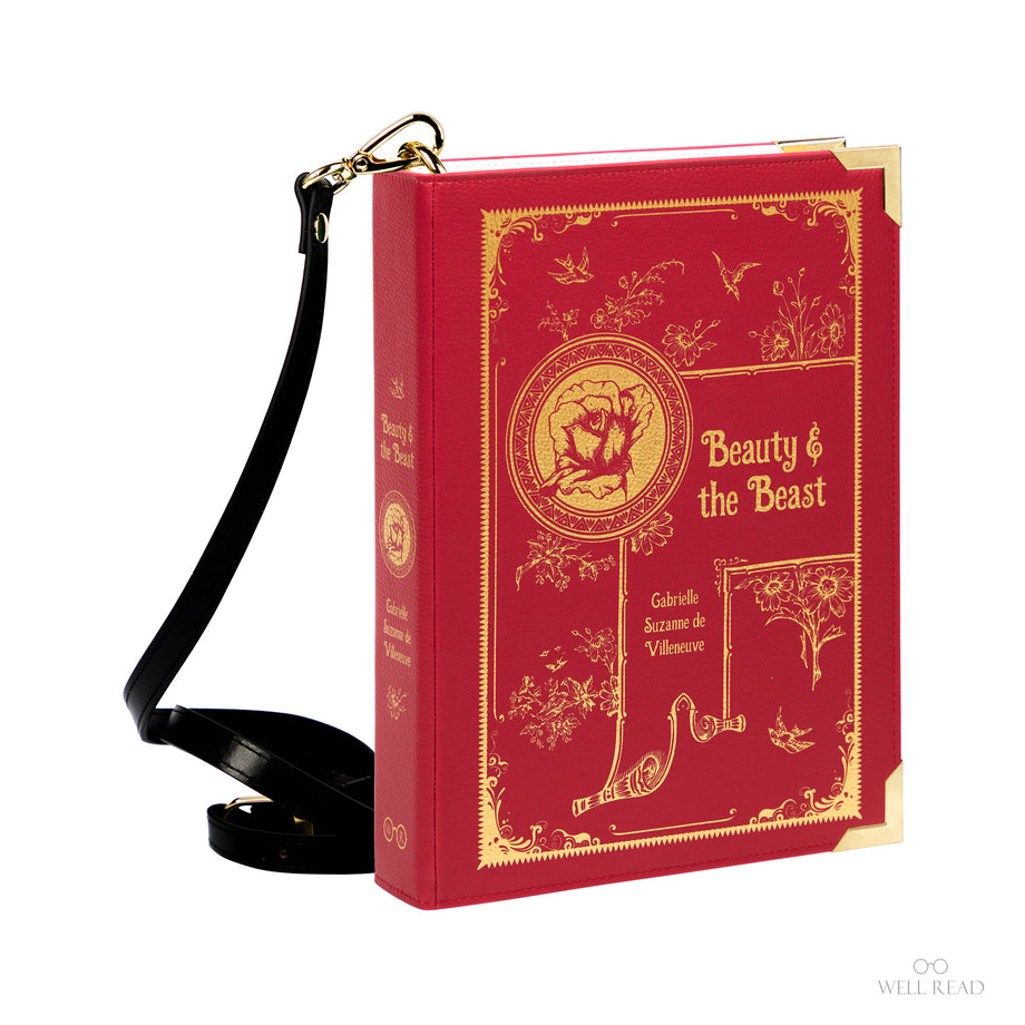 Luxury Gold Foiled Beauty and the Beast Vegan Leather Crossbody