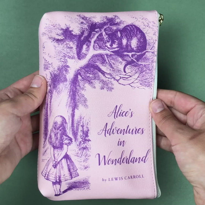 Alice in Wonderland Pink Pouch Purse - Opening