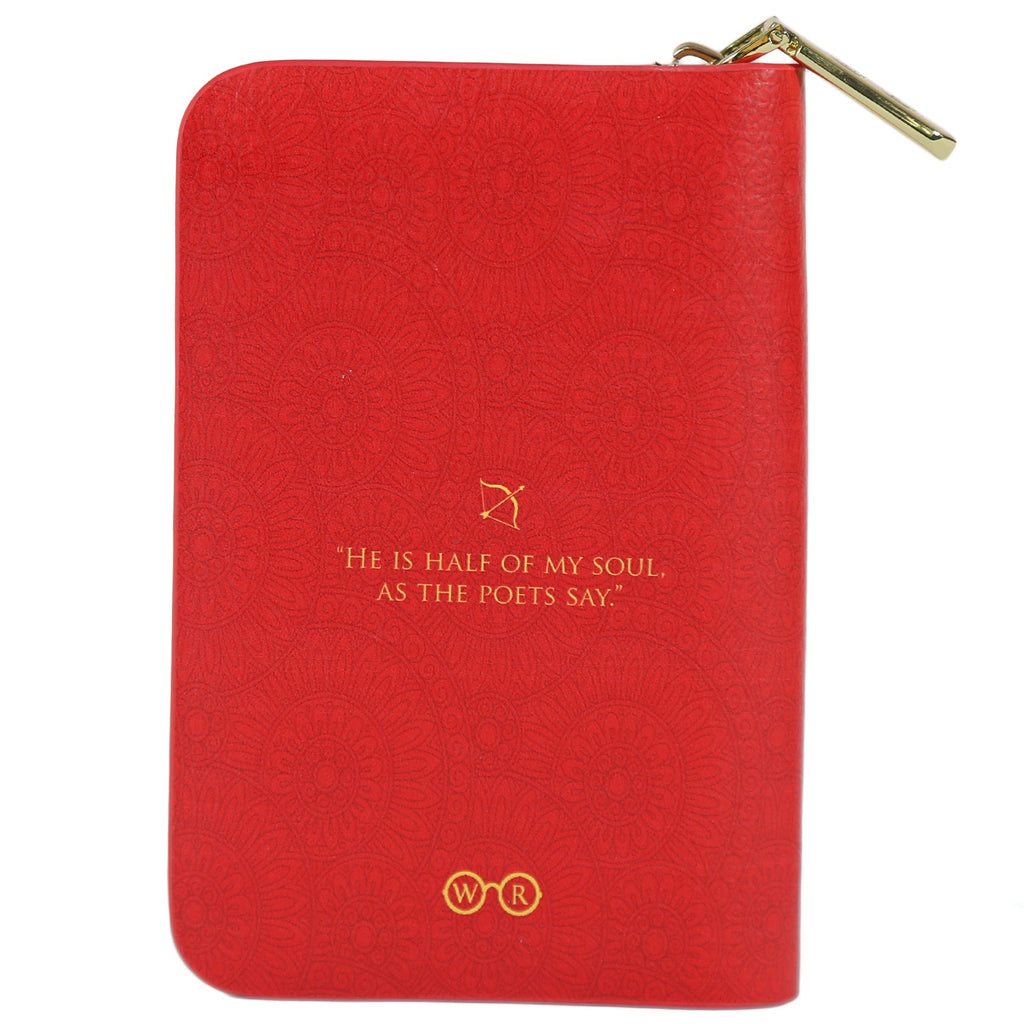 The Song of Achilles Red Wallet by Madeline Miller featuring Gold Trojan Helmet design, by Well Read Co. - Back
