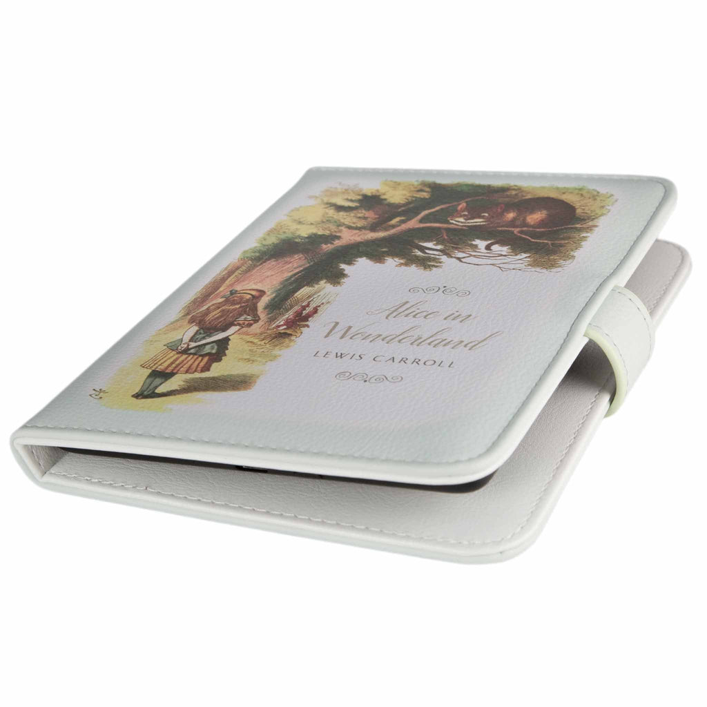 Alice in Wonderland Kindle Case, by Lewis Carroll: Sir John Tenniel’s Illustrations by Well Read Co. - Front View, Case Laid Down