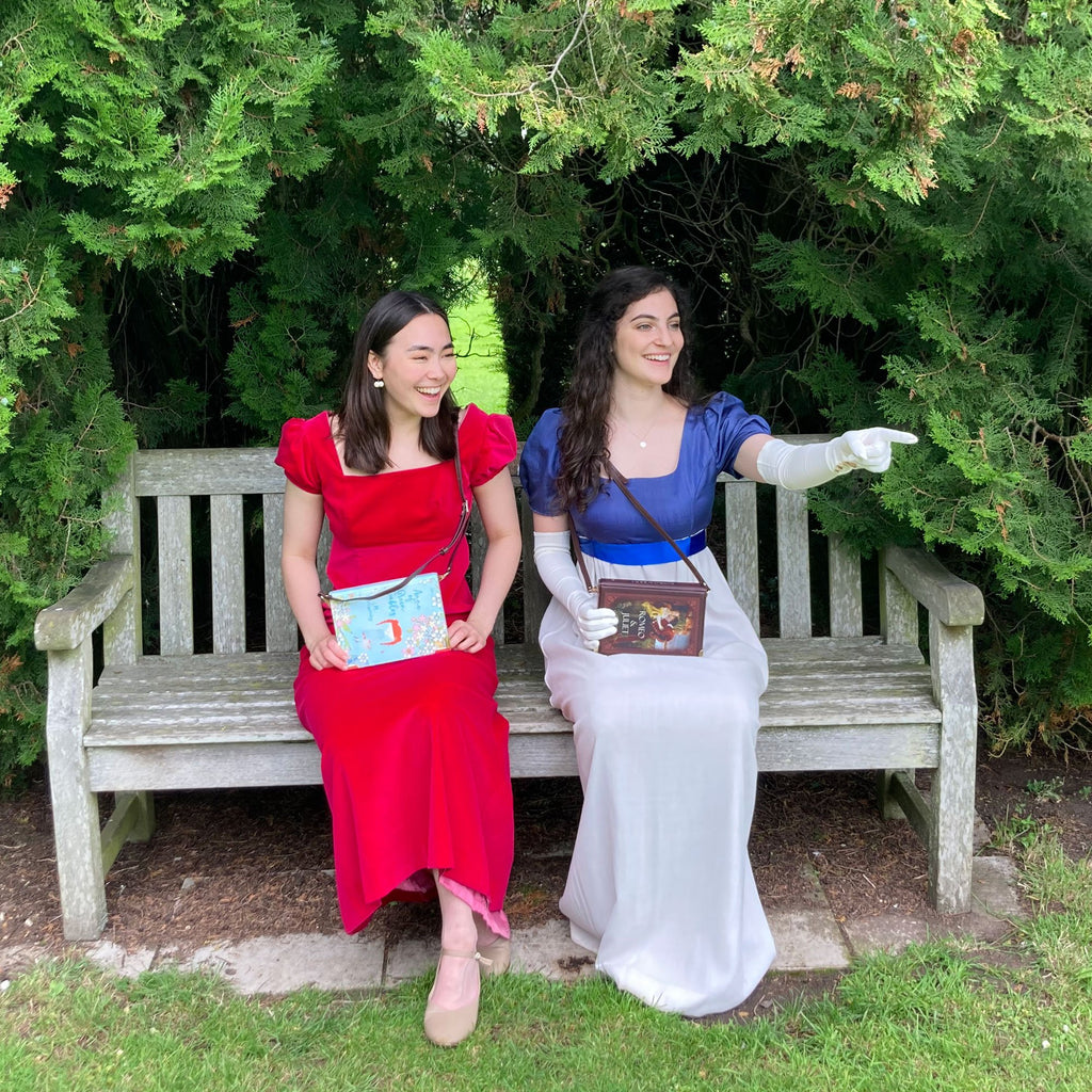Anne of Green Gables Blue Handbag by Lucy Maud Montgomery featuring Anne design, by Well Read Co. - Two Girls Sitting
