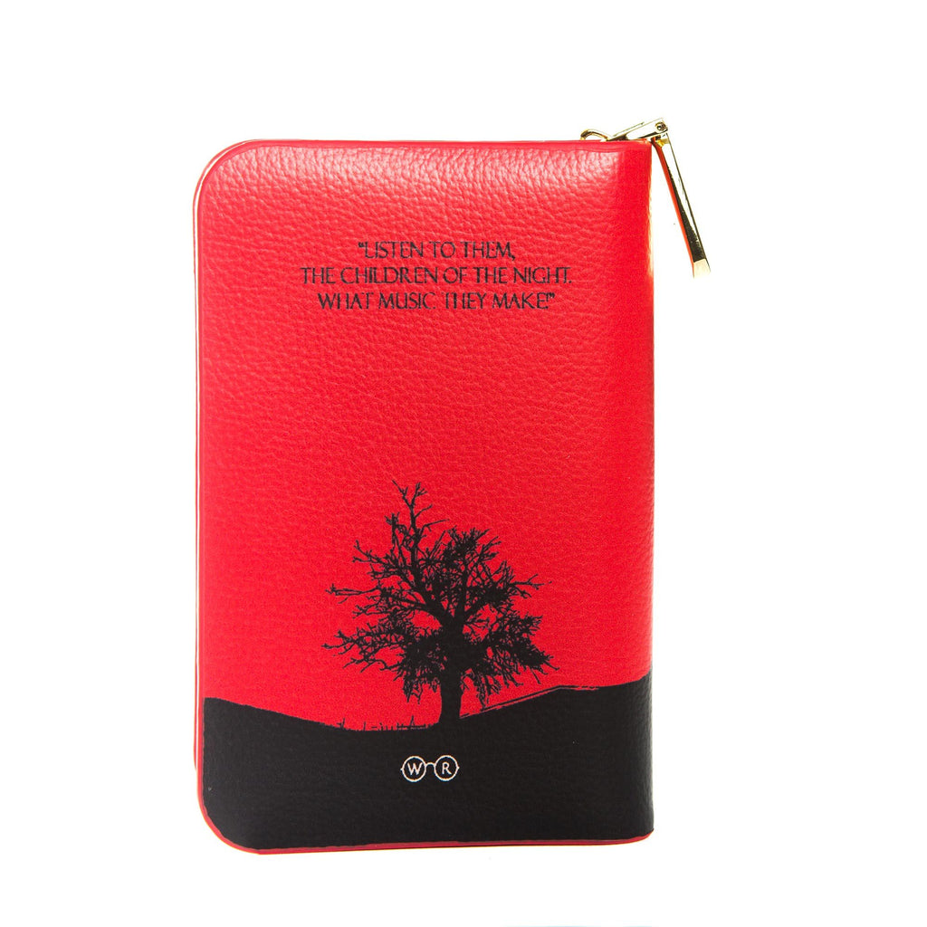 Dracula Red Zip Around Purse by Bram Stoker featuring Castle and Bats design, by Well Read Co. - Back