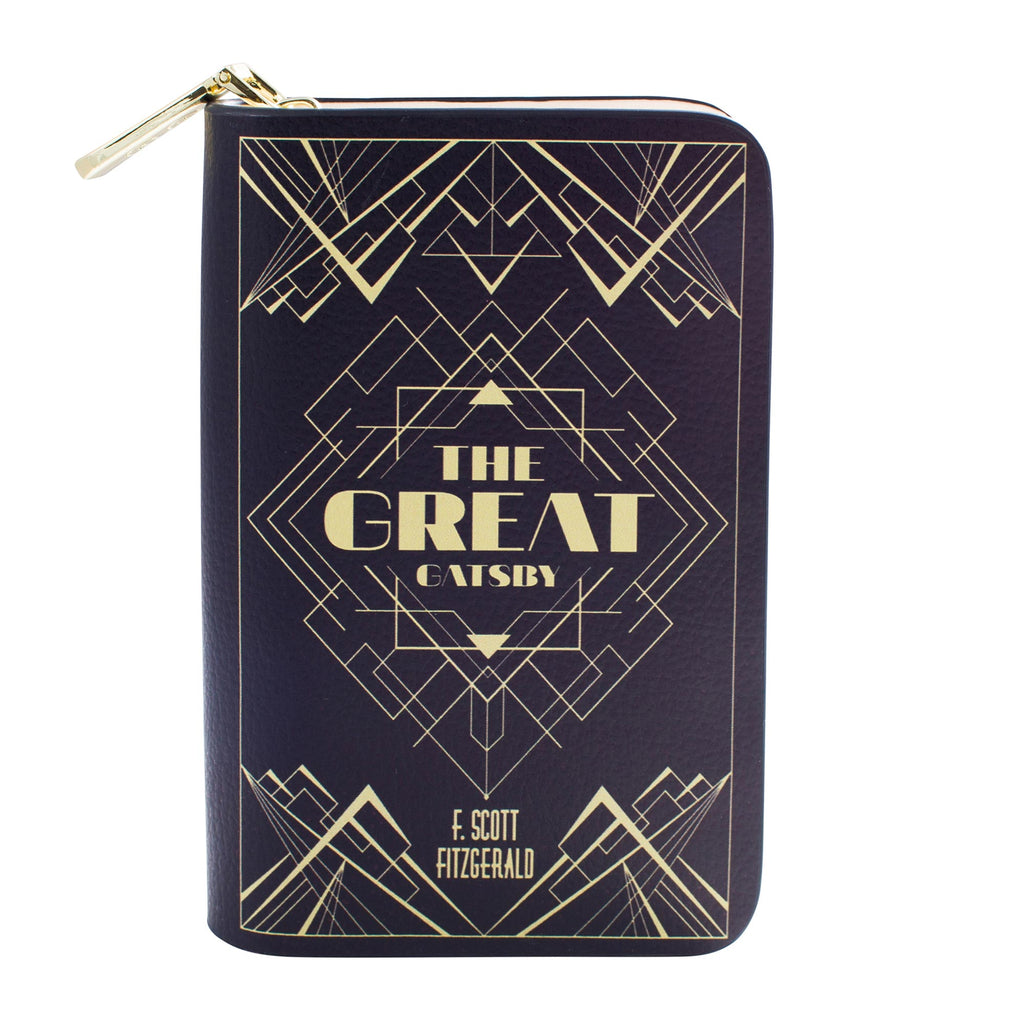 The Great Gatsby Black and Gold Wallet Purse by F. Scott Fitzgerald featuring Art-Deco design, by Well Read Co. - Model Standing
