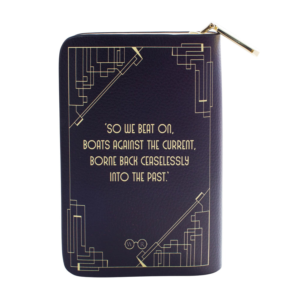 The Great Gatsby Black and Gold Wallet Purse by F. Scott Fitzgerald featuring Art-Deco design, by Well Read Co. - Back