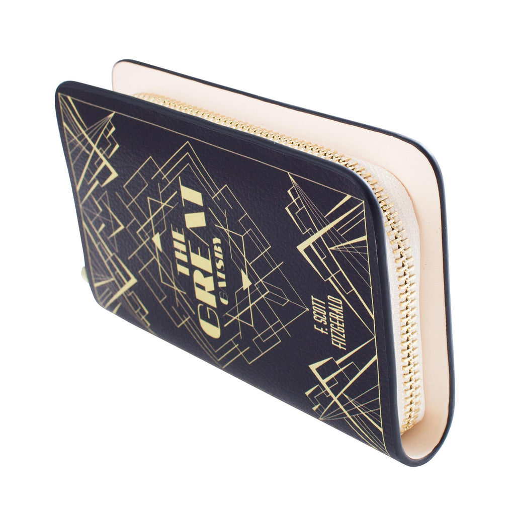 The Great Gatsby Black and Gold Wallet Purse by F. Scott Fitzgerald featuring Art-Deco design, by Well Read Co. - Side