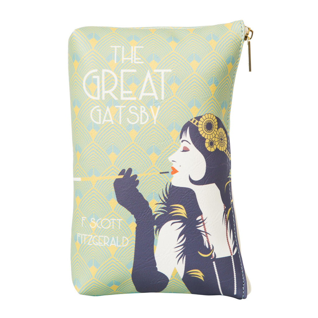 The Great Gatsby Yellow and Green Pouch Purse by F. Scott Fitzgerald featuring Flapper design, by Well Read Co. - Front