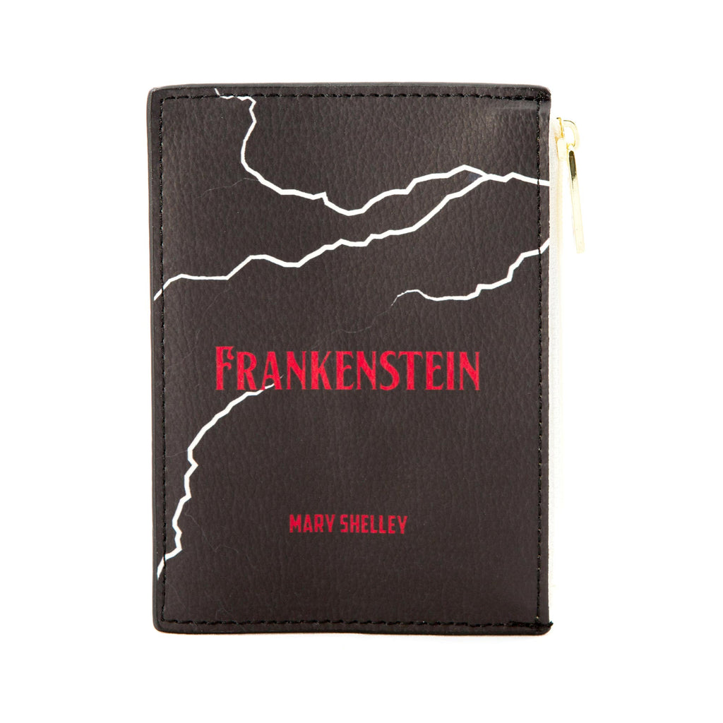 Frankenstein Black Coin Purse by Mary Shelley featuring Lightning Flash design, by Well Read Co. - Front