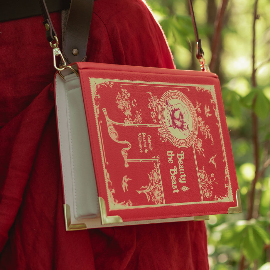 The Beauty and The Beast Red Book Handbag Crossbody Purse