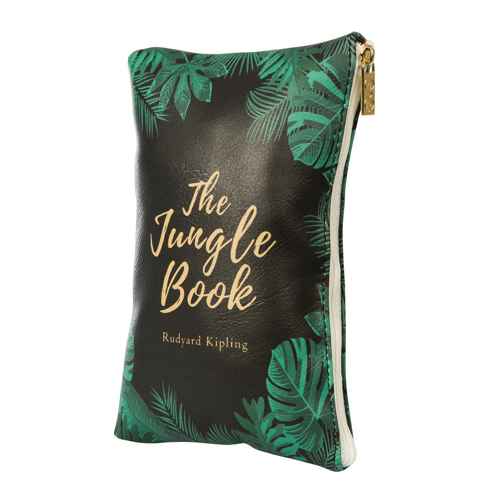 The Jungle Book Black Pouch Purse by Rudyard Kipling featuring Jungle Leaves design, by Well Read Co. - Side