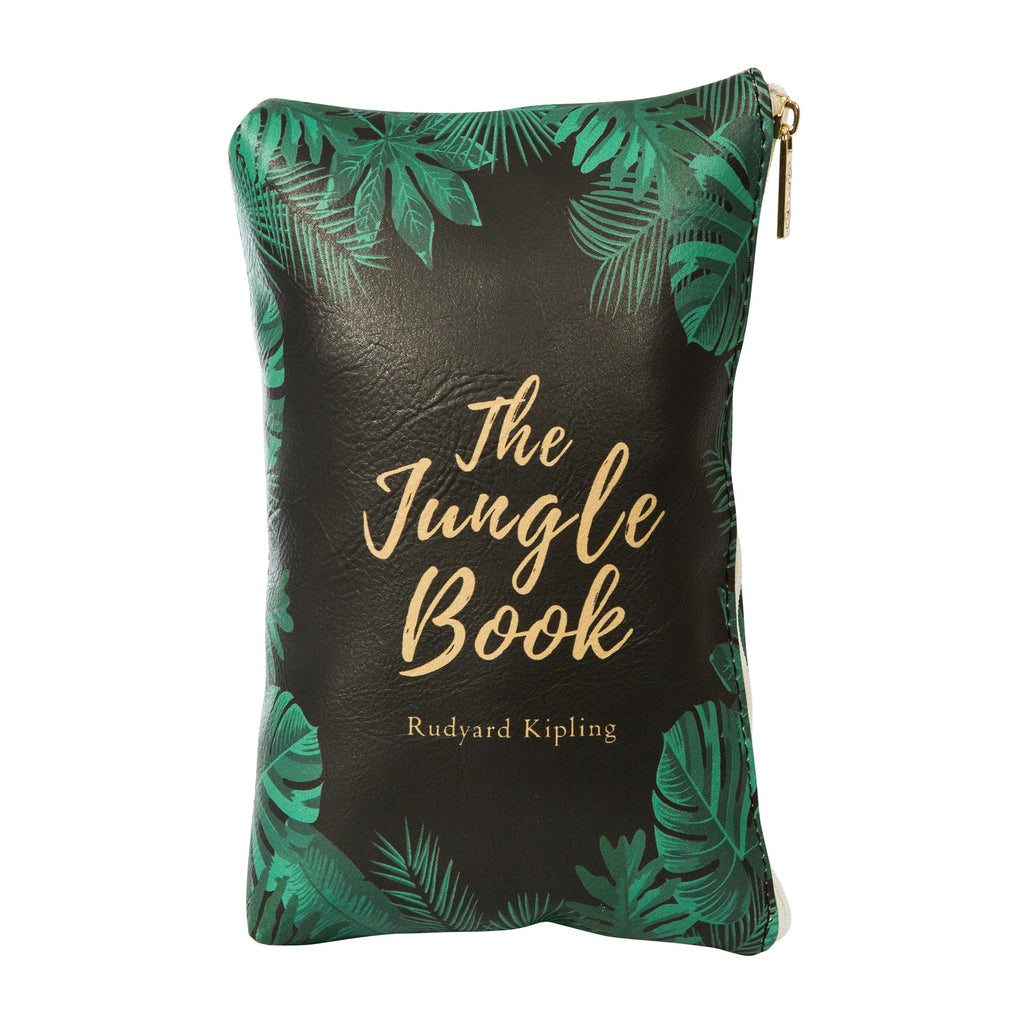 The Jungle Book Black Pouch Purse by Rudyard Kipling featuring Jungle Leaves design, by Well Read Co. - Hand
