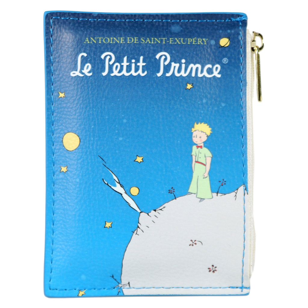 The Little Prince Blue Coin Purse by Antoine de Saint-Exupéry featuring Little Prince on his Home Planet design, by Well Read Co. - Front