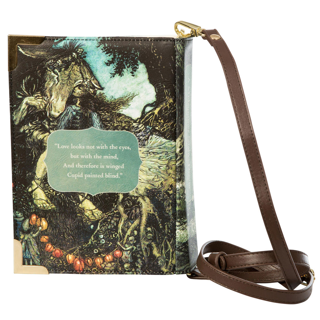 A Midsummer Night's Dream Green Handbag by William Shakespeare featuring Arthur Rackham's Painting, by Well Read Co. - Back