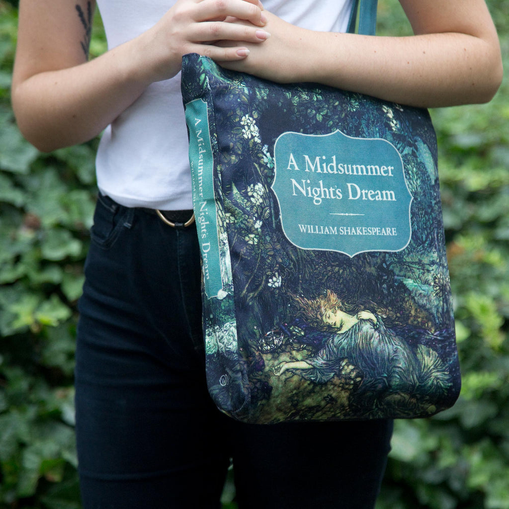 A Midsummer Night's Dream Polyester Tote Bag by William Shakespeare featuring Sleeping Tatiana design, by Well Read Co. - Hand