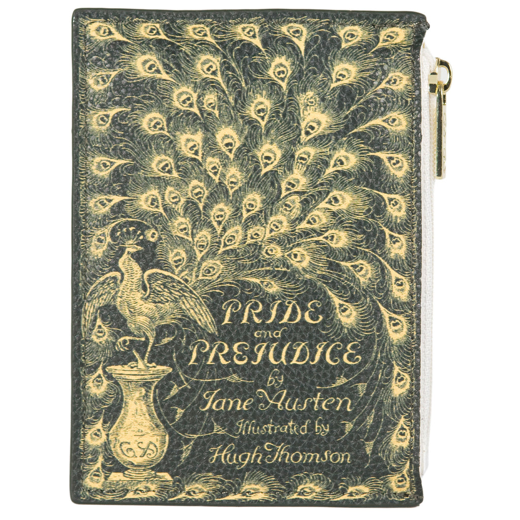 Pride and Prejudice Gold Peacock Coin Purse by Jane Austen featuring Hugh Thomson Cover design, by Well Read Co. - Front