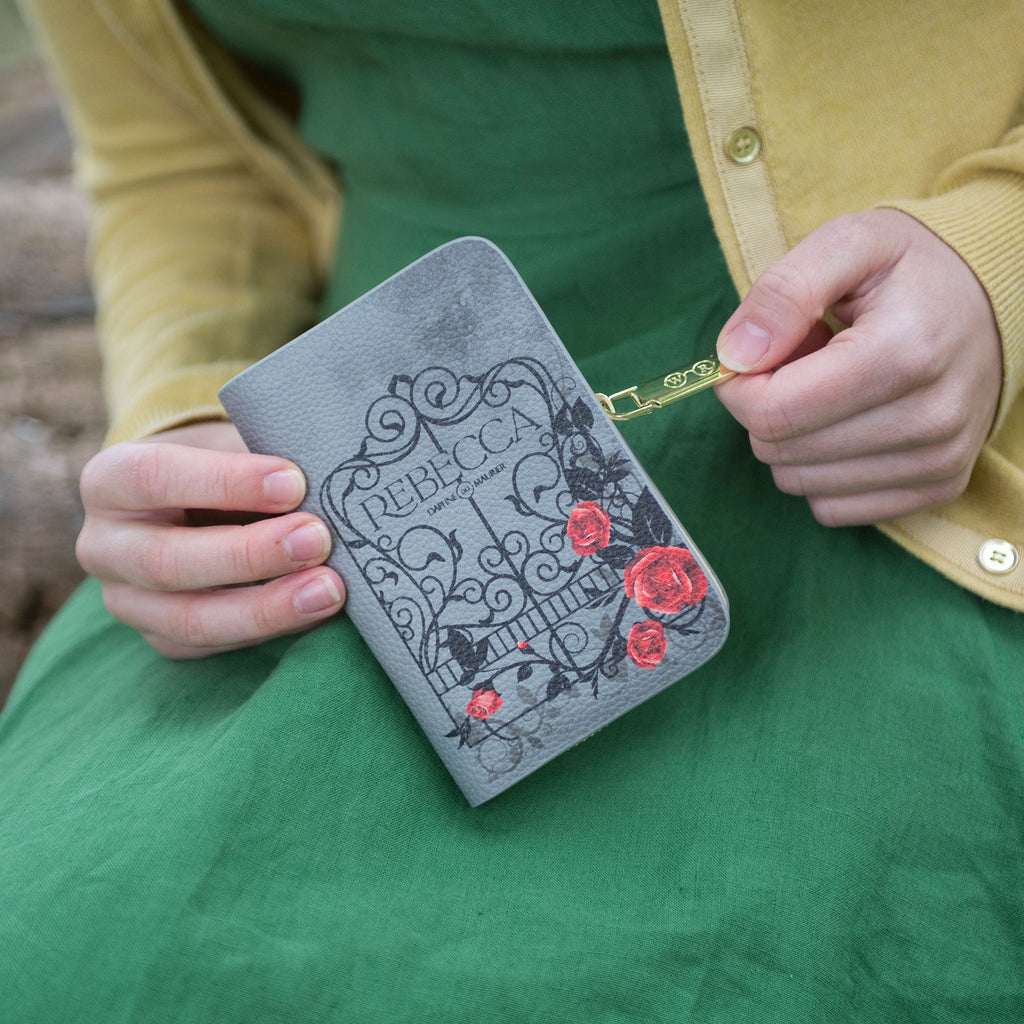 Rebecca Grey Zip Around Wallet by Daphne du Maurier featuring Ornate Gate covered in Roses design, - Hand