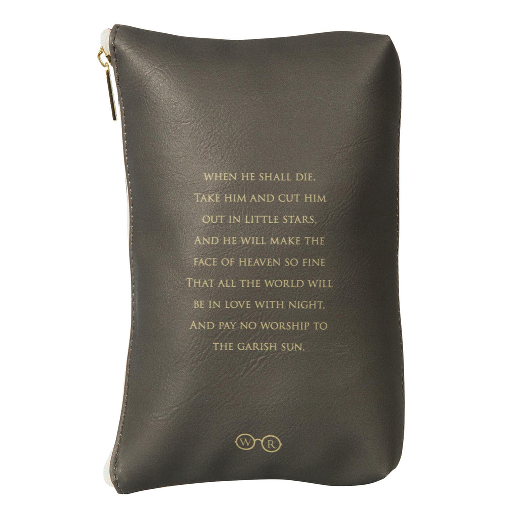 Romeo and Juliet Black and Cream Pouch Purse by William Shakespeare featuring Juliet and Romeo design, by Well Read Co. - Back