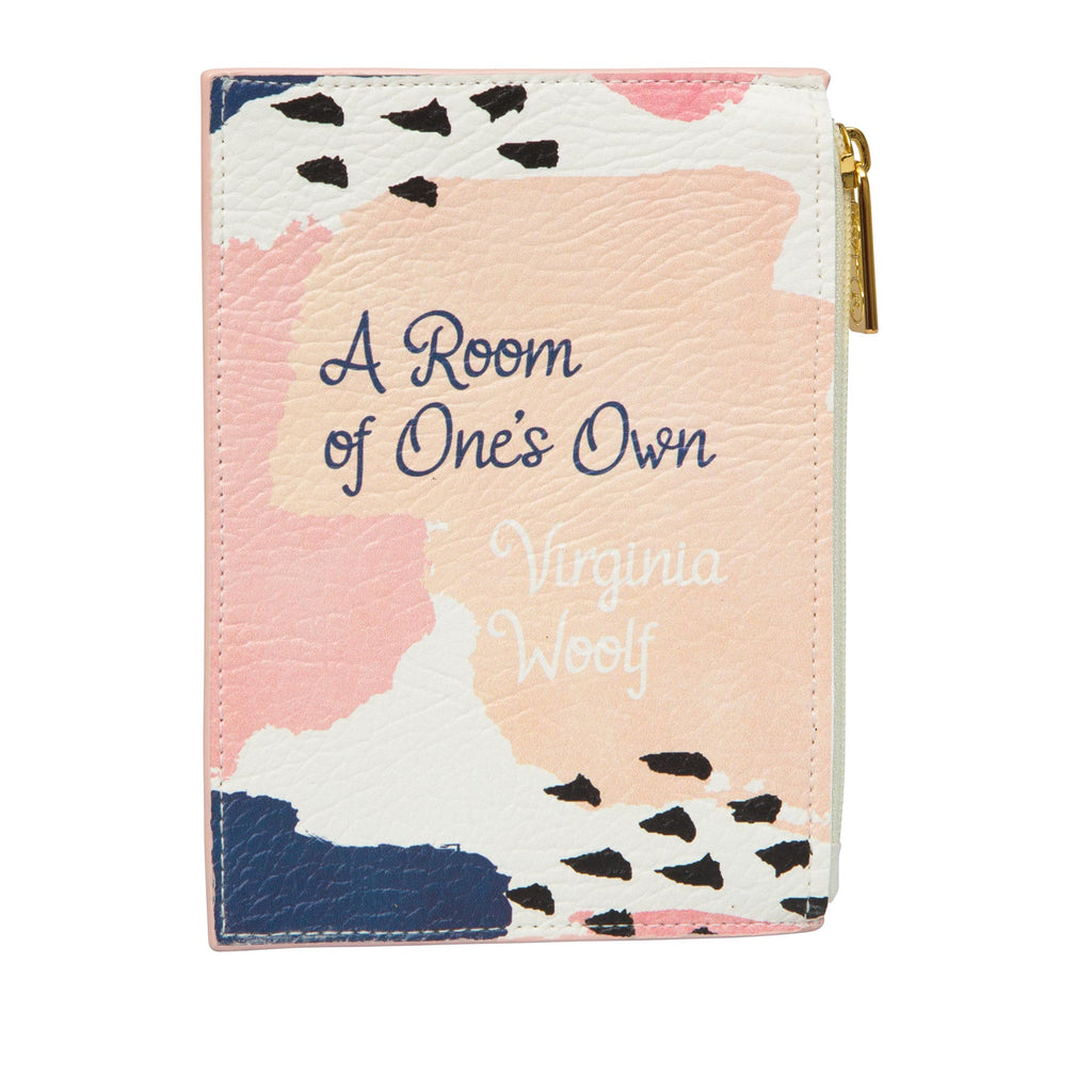 A Room of One's Own Vegan Leather Coin Purse by Virginia Woolf with Paint Splotches design, by Well Read Co. - Front