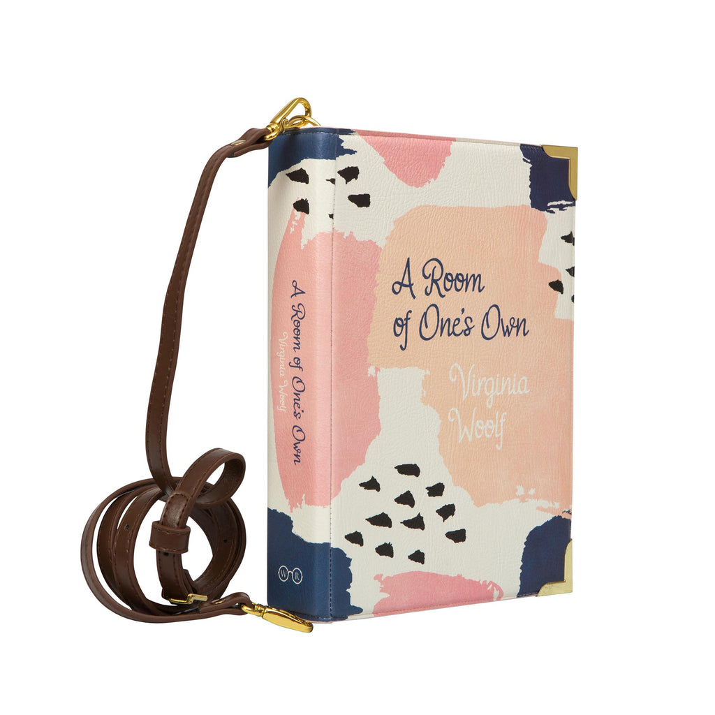 A Room of One's Own Vegan Leather Handbag by Virginia Woolf with Paint Splotches design, by Well Read Co. - Side