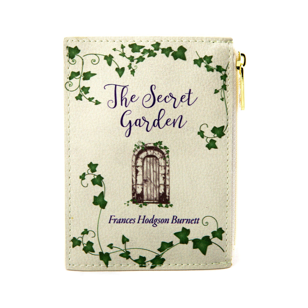 The Secret Garden Grey Coin Purse by F.H. Burnett featuring Ornate Gate design, by Well Read Co. - Front