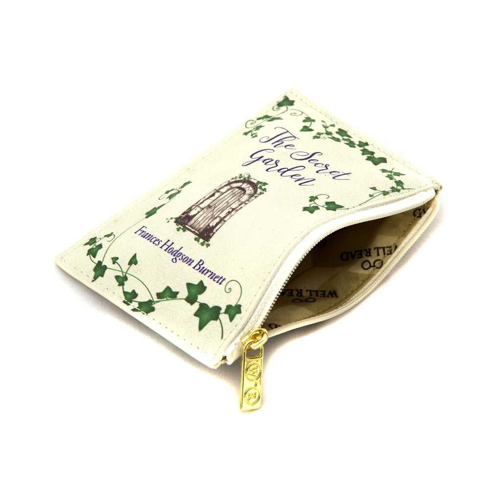 The Secret Garden Grey Coin Purse by F.H. Burnett featuring Ornate Gate design, by Well Read Co. - Hand