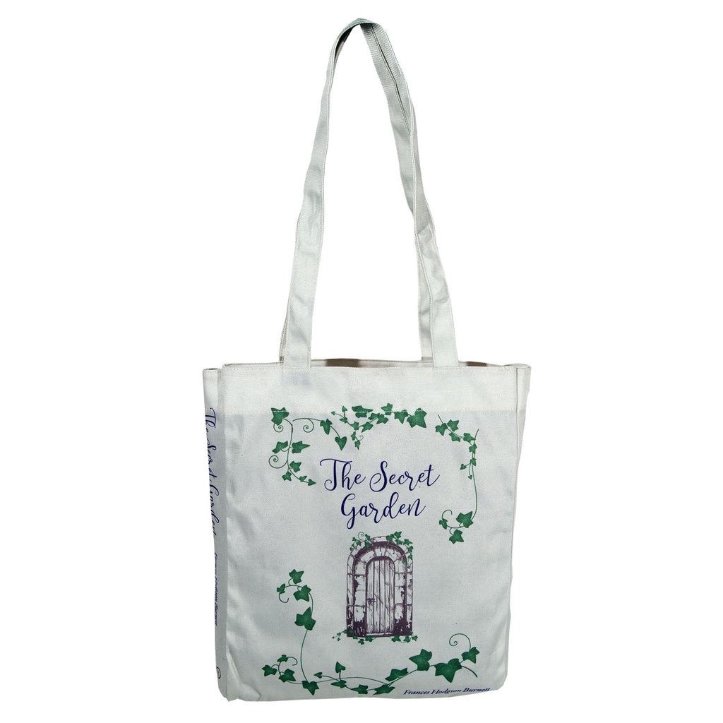 The Secret Garden Grey Tote Bag by F.H. Burnett featuring Gate and Ivy design, by Well Read Co. - Back