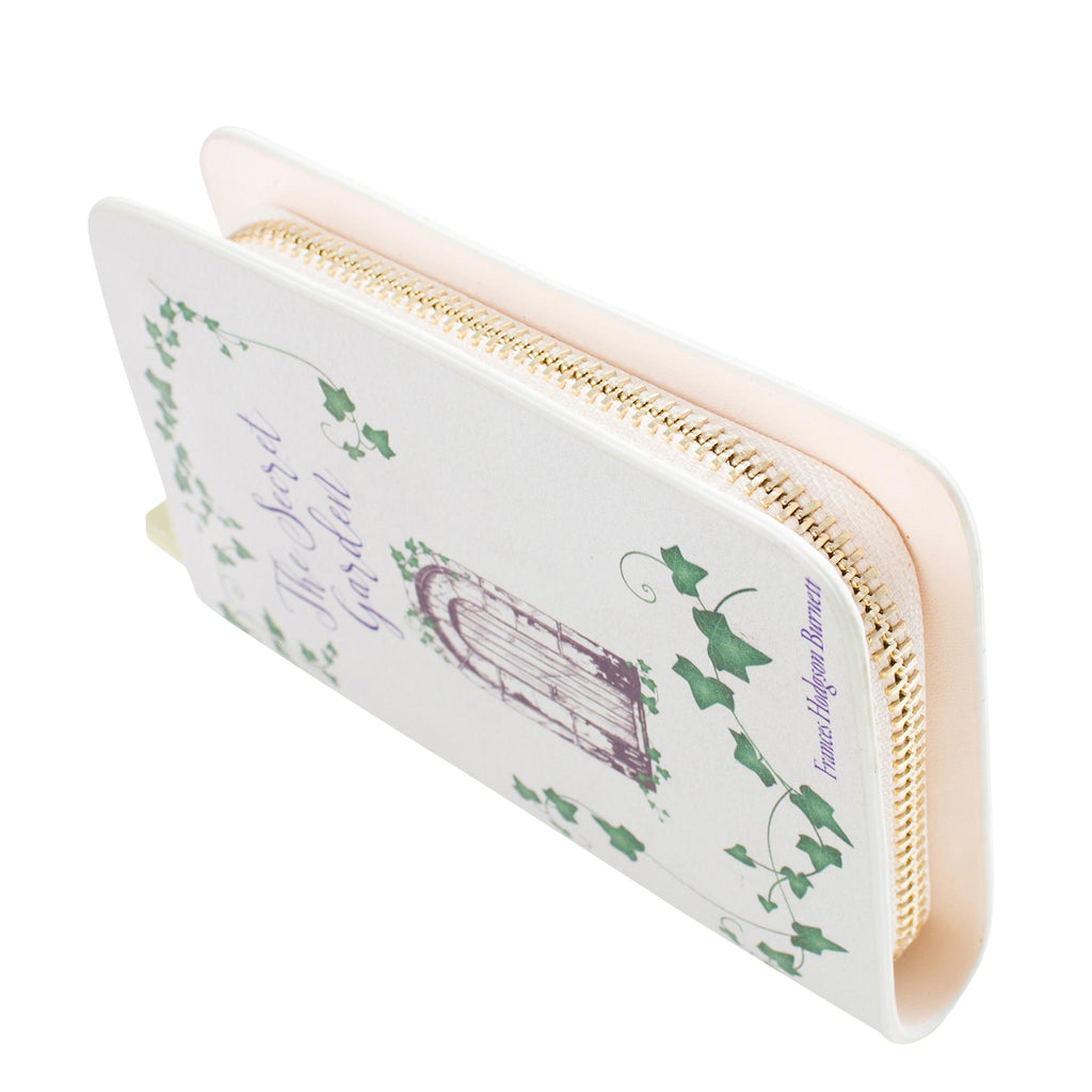 The Secret Garden Grey Zip Around Purse by F.H. Burnett featuring Ornate Gate and Ivy design, by Well Read Co. - With Card