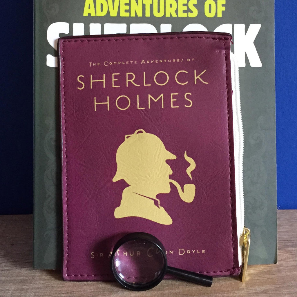 Sherlock Holmes Burgundy Coin Purse by Arthur Conan Doyle featuring Sherlock Holmes Silhouette design, by Well Read Co. - Hand