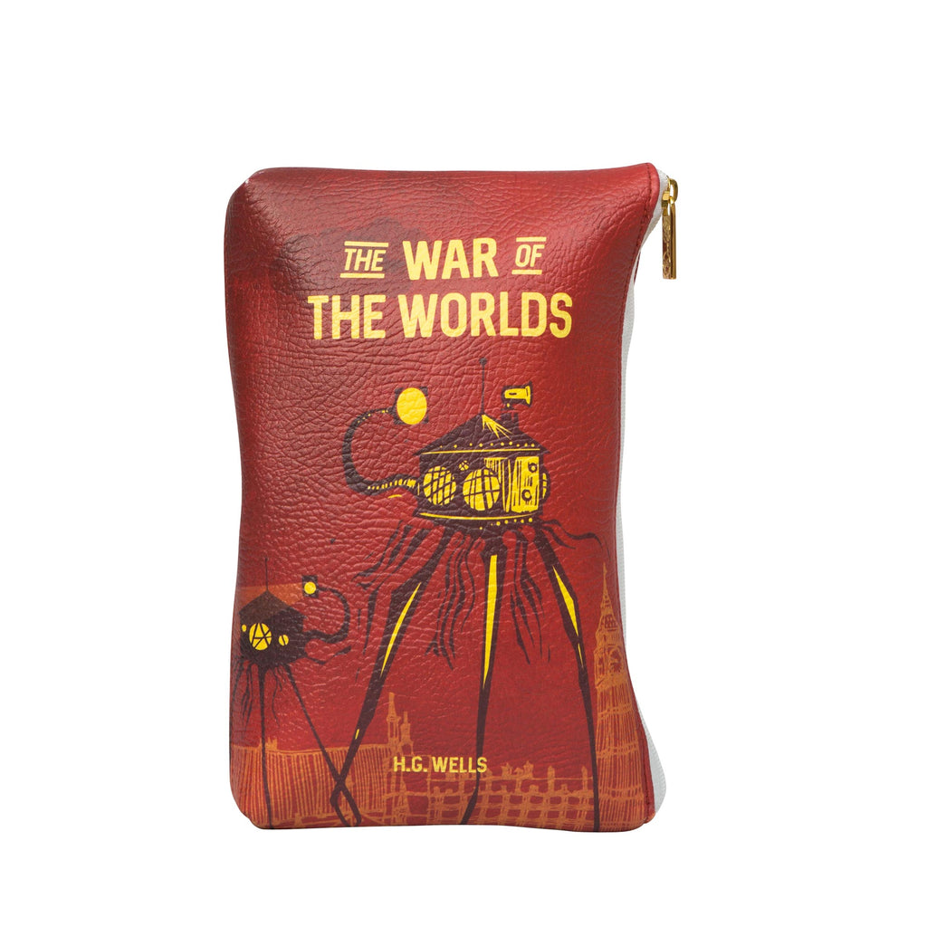 The War of the Worlds Red Pouch Purse by H.G. Wells featuring Martian Tripod design, by Well Read Co. - Front