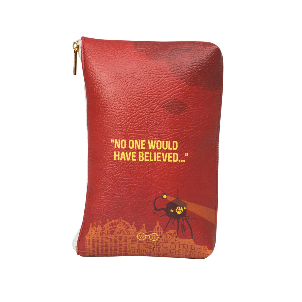 The War of the Worlds Red Pouch Purse by H.G. Wells featuring Martian Tripod design, by Well Read Co. - Back