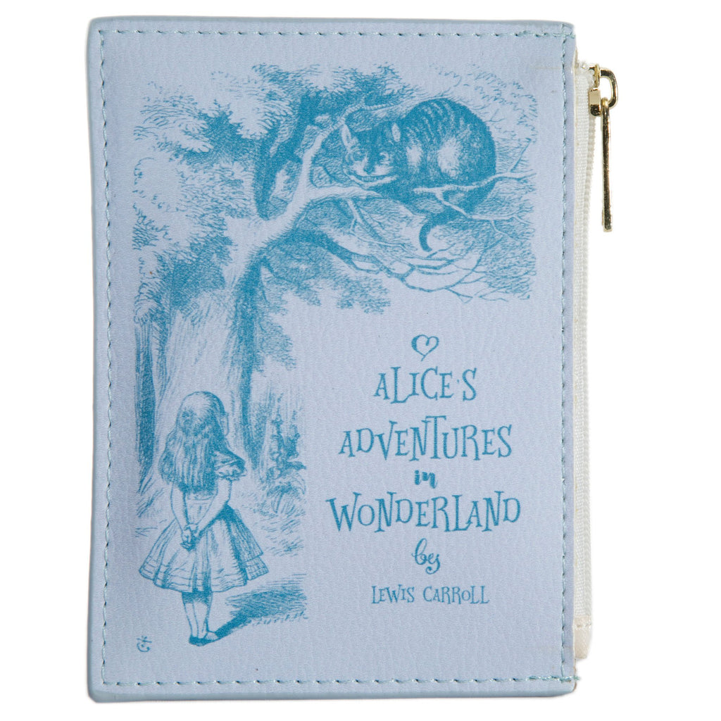 Alice in Wonderland Purple Coin Purse by Lewis Carroll featuring Alice and Cheshire Cat design, by Well Read Co. - Front