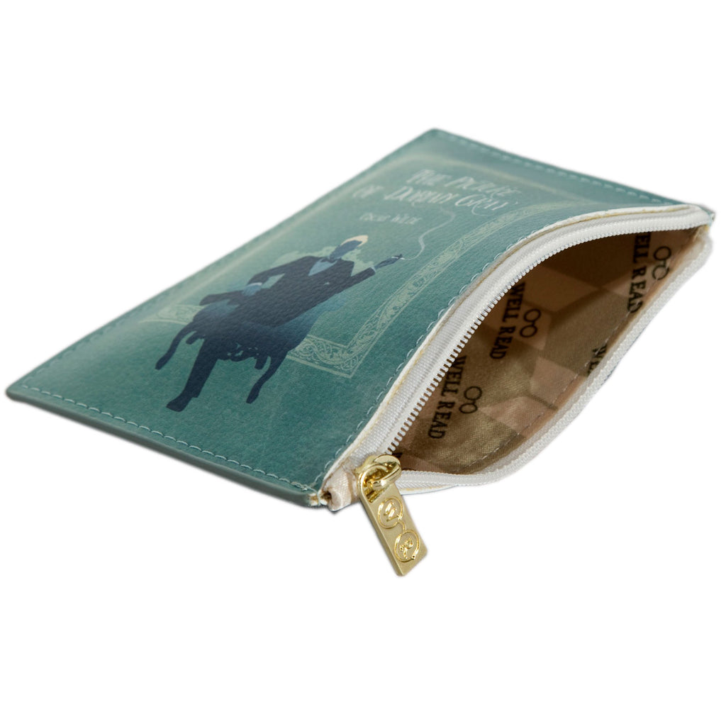 The Picture of Dorian Gray Green Coin Purse by Oscar Wilde featuring Cigar-Smoking Gentleman design, by Well Read Co. - Open