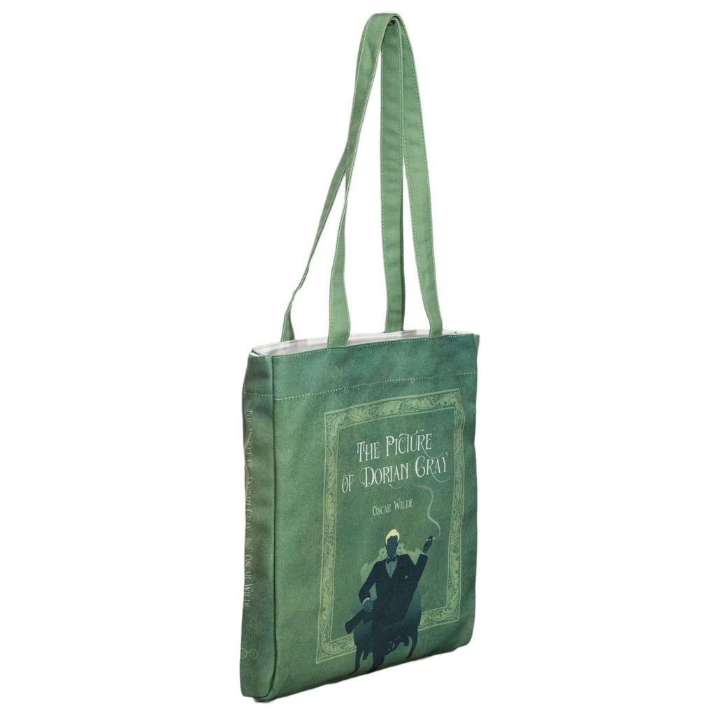 The Picture of Dorian Gray Blue Tote Bag by Oscar Wilde featuring Gentleman and Cigar design, by Well Read Co. - Side