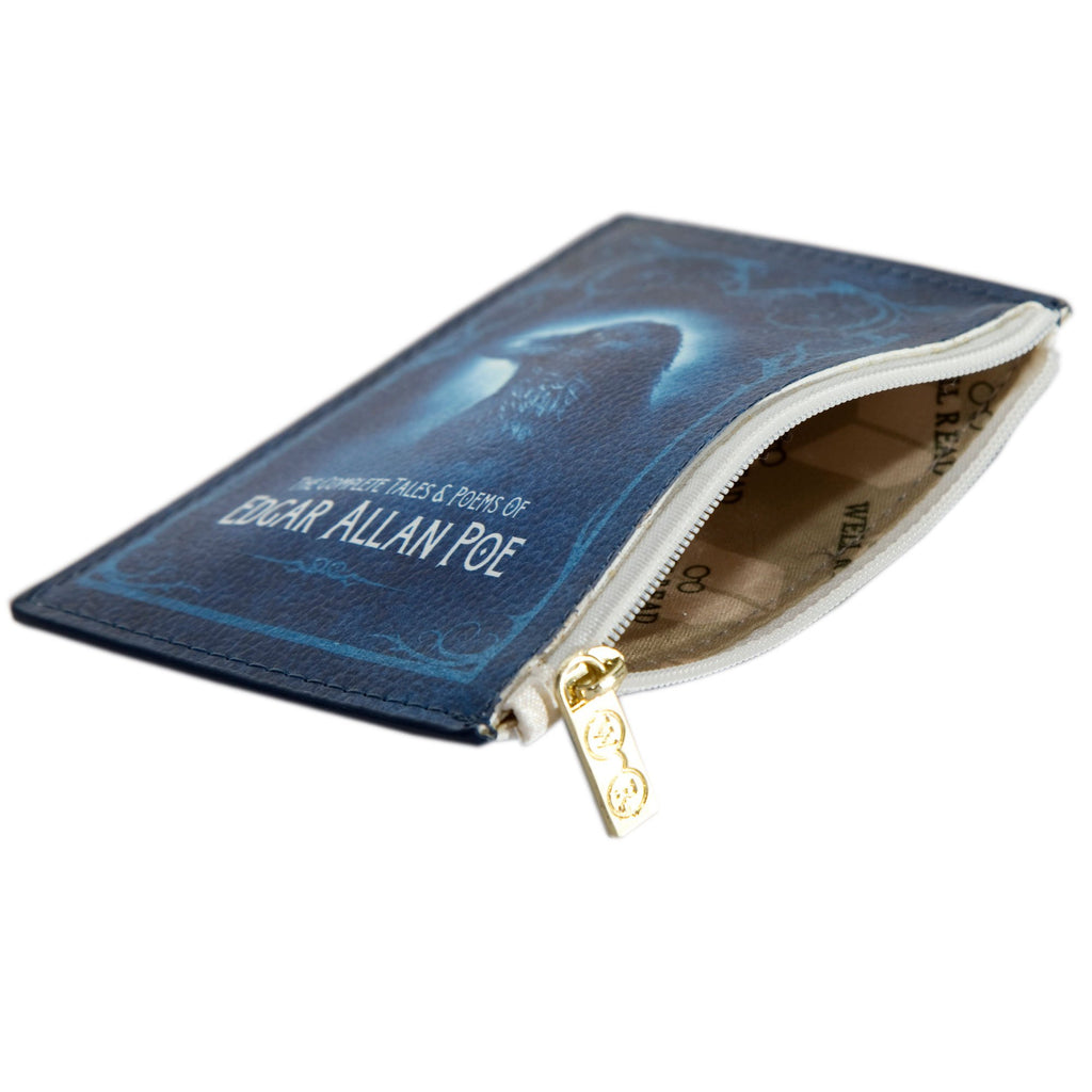 Complete Tales and Poems Raven Blue Coin Purse by Edgar Allen Poe, by Well Read Co. - Open