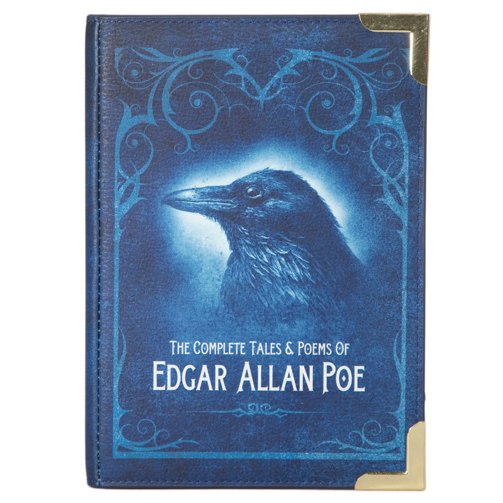 The Complete Tales and Poems of Allan Edgar Poe Dark Blue Bag by Allan Edgar Poe featuring Raven design, by Well Read Co. - Front