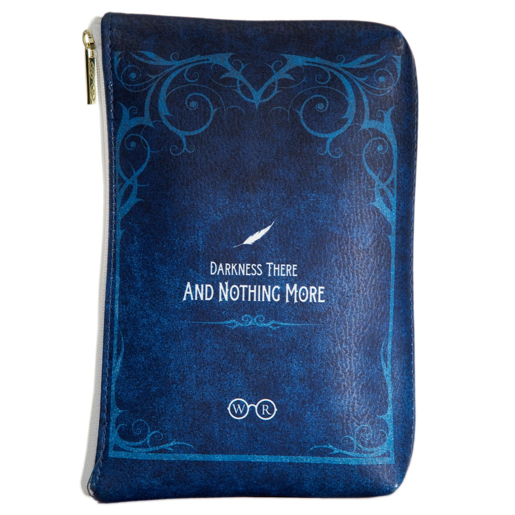Complete Tales and Poems Blue Pouch Purse by Edgar Allan Poe featuring Spooky Raven design, by Well Read Co. - Back