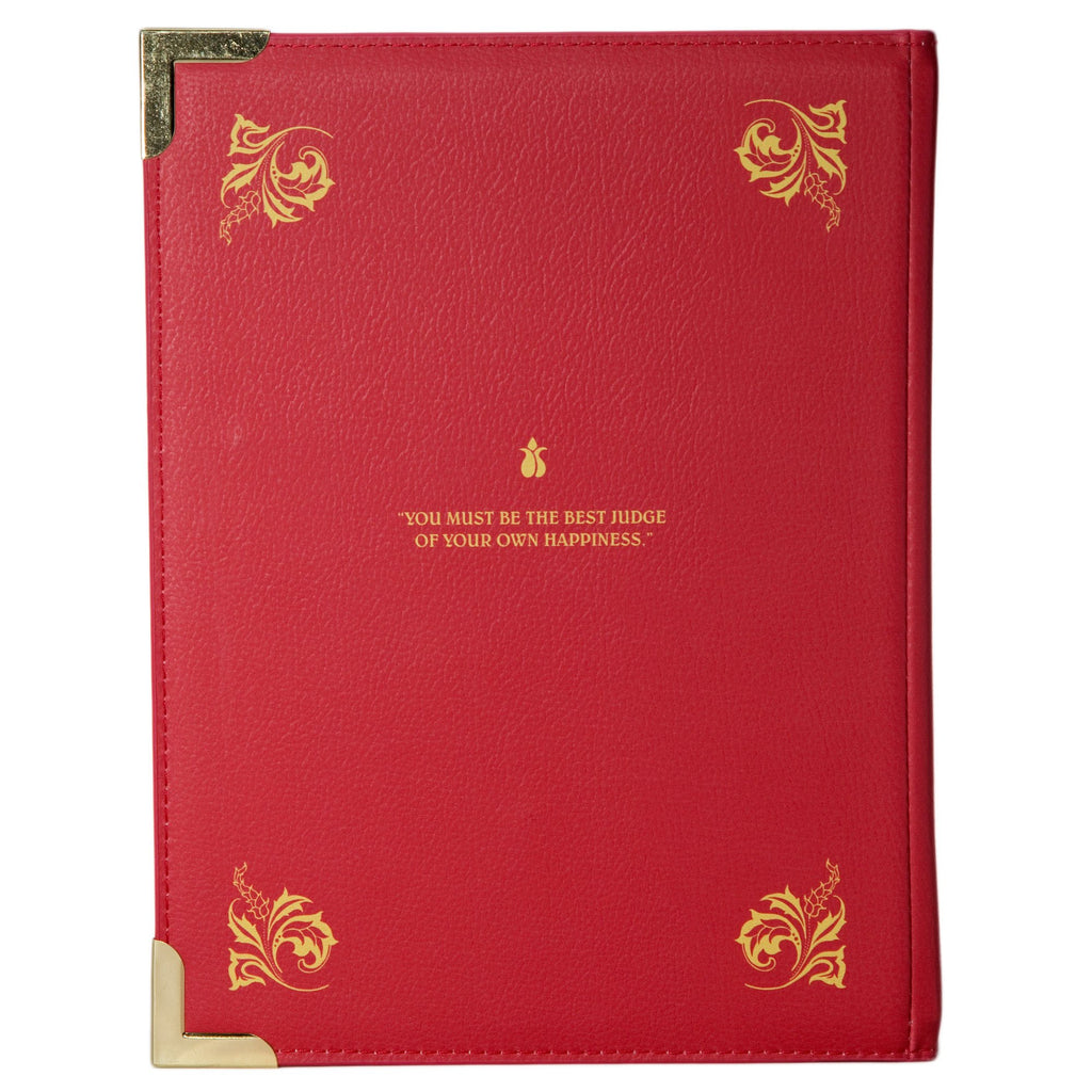 Emma Red Handbag by Jane Austen with Ornate Gold Leaf design, by Well Read Co. - Back