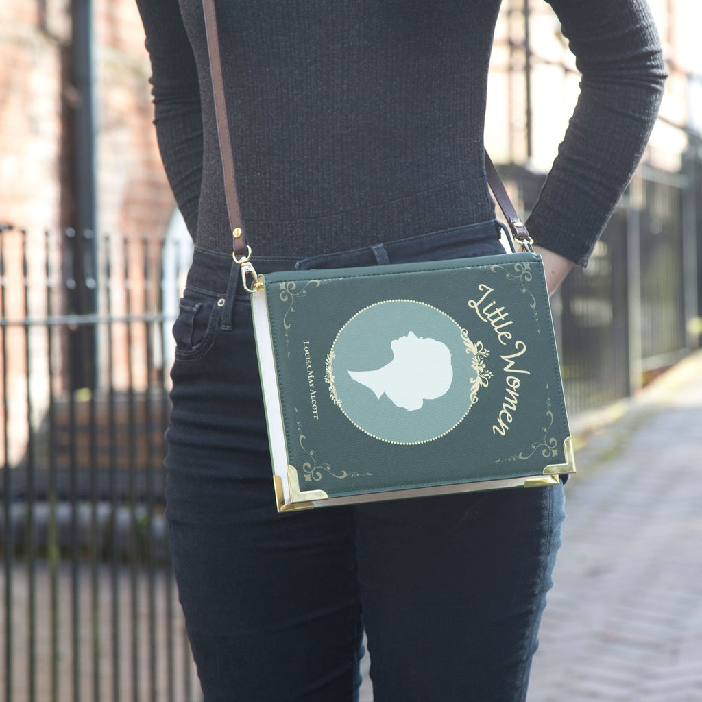 Little Women Green Handbag by Louisa May Alcott featuring Young Woman Profile design, by Well Read Co. - Model