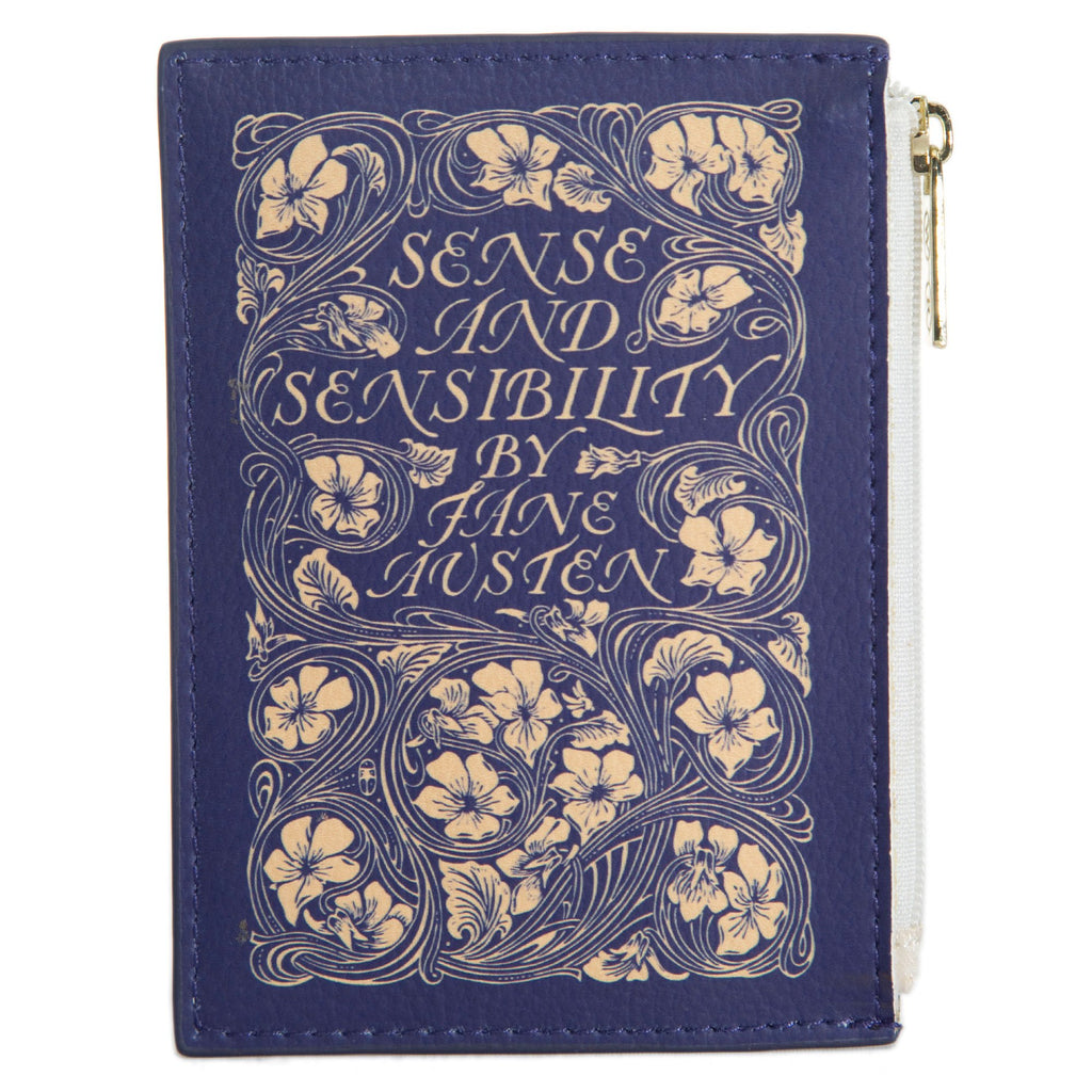 Sense and Sensibility Red Coin Purse by Jane Austen with Gold Flower design, by Well Read Co. - Front